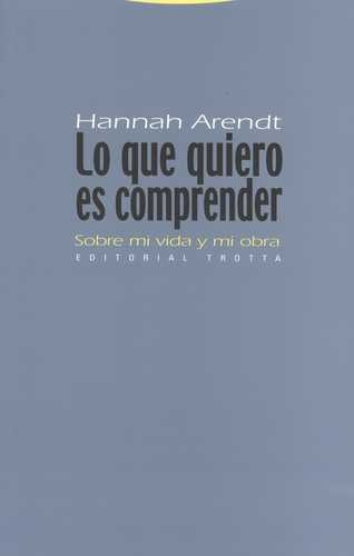 Libro Lo Que Quiero Es Comprender. Sobre Mi Vida Y Mi Obra