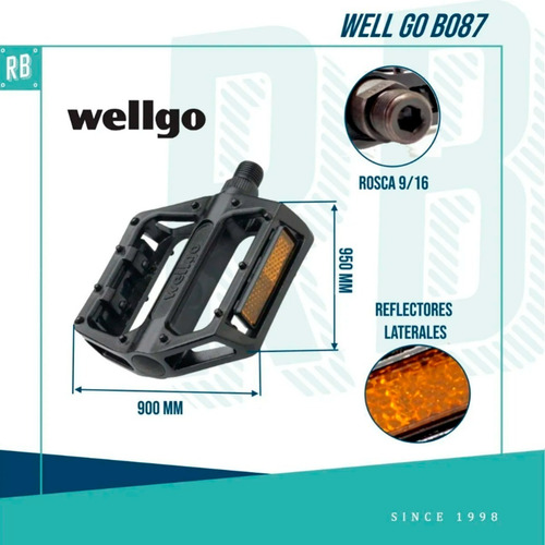 Imagen 2 de 10 de Pedales Wellgo B087 Plataforma De Aluminio