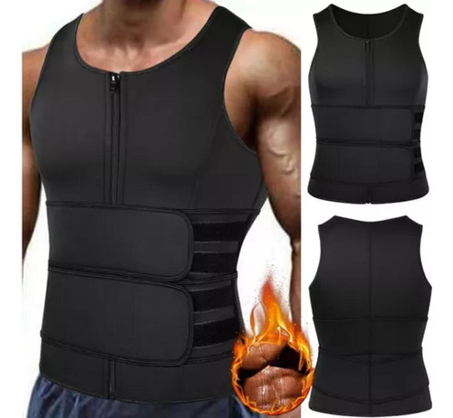 Traje De Sauna De Neopreno Con Cinturón Reductor Y Chaleco D