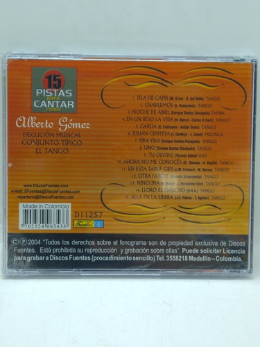 Karaoke Alberto Gómez Tango Cd Nuevo