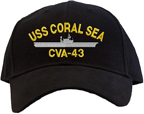 Uss Coral Sea Cva-43 - Gorra De Béisbol Bordada, Color Negro