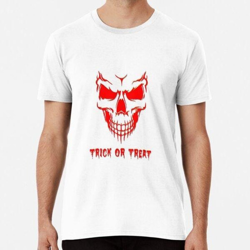 Remera Halloween Red Skull Scary Trick Or Algodon Premium 