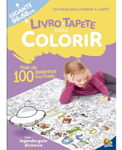 Imagem 4 de 10 de Livro Tapete Para Colorir Infantil 4 Unidades 98x68cm