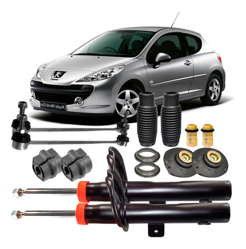 Par Amortecedor Dianteiro Peugeot 206 207 1.0 16v + Kit