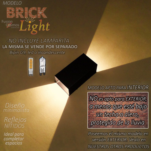 Aplique Pared Interior Kit X3 Lampara Efecto Superbrillante Luz Difusa Difusor Interno Bidireccional Hierro Resistente