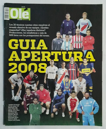 Revista Ole - Guia Futbol Torneo Apertura 2008 Fs