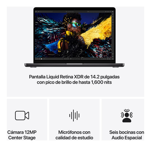 Macbook Pro 14 Chip M4, 10 Núcleos, 1 Tb Ssd, Negro Espacial Negro Espacial