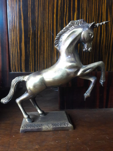 Escutura Unicornio De Bronce Antiguo De 1930 