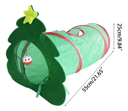 Cat Tunnel Christmas Tree Toy With Cute Ringing Pendant Play