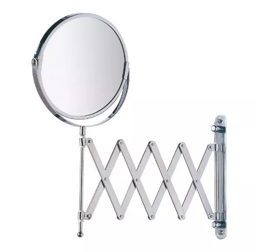 Espelho de maquiagem montado na parede de 8, espelho de aumento 1X / 10X  com braço extensível extra longo, espelho de parede giratório 360 °,  adequado para banheiro e lavabo em casa 