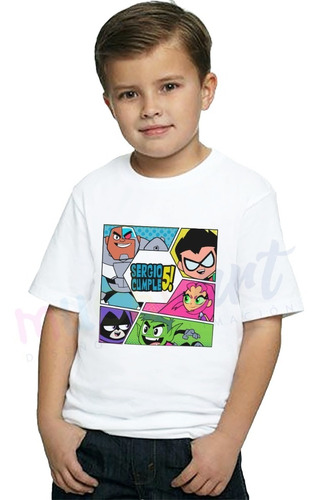 Playera Personalizada Fiesta Jóvenes Titanes Robín Starfire 