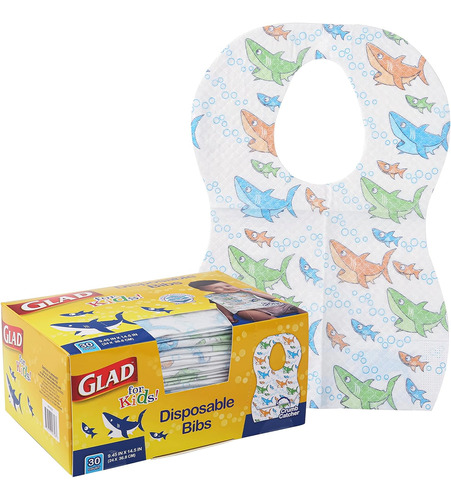 Glad For Kids Disposable Paper Bibs, 30 Ct - Disposable Bibs