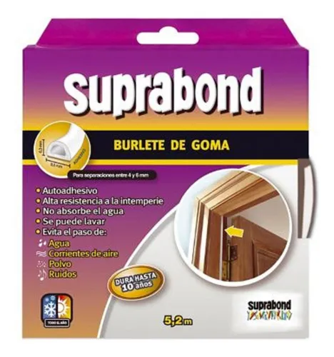 comprar Burlete De Goma Autoadhesivo Suprabond Perfil D Blanco