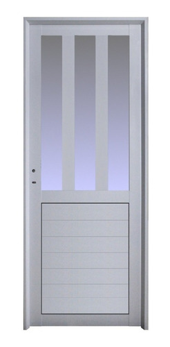 Puerta Aluminio 80x200 M507 Medio Vidrio Vertical Abershop