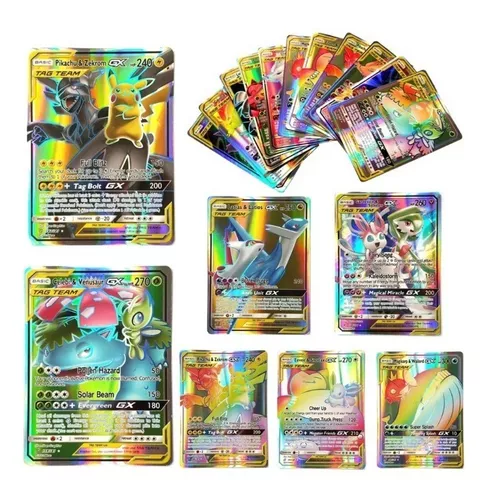 50 Cartas De Pokemon Gx,Ex,Vmax,V sem Repitação/ Proxy - Takara