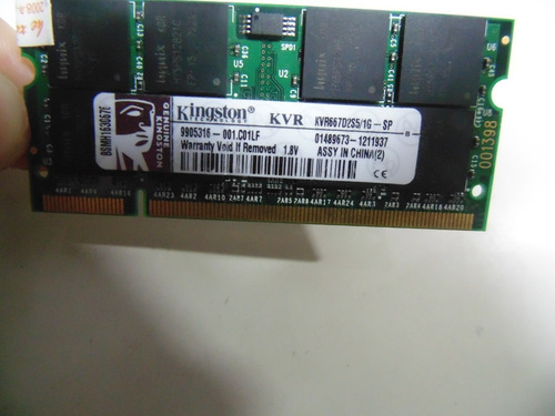 Memória Para Notebook 1gb Ddr2 Kingston Kvr667d2s5/1g (Usado)