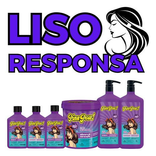 Kit 02un Shampoo E Condicionador Liso Responsa Pinapow 300ml