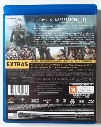 Blu-ray 1917 - Colin Firth, Sam Mendes - Ótimo Estado (Usado)