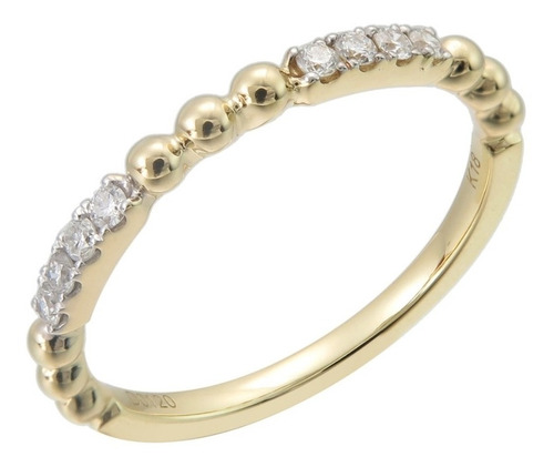 Anillo En Oro Amarillo 18k Con Diamantes Talla Brillante.