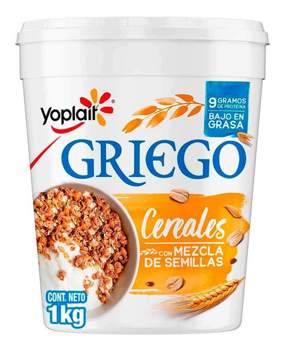 Yoghurt Yoplait Griego Cereales con Mezcla de Semillas 1kg