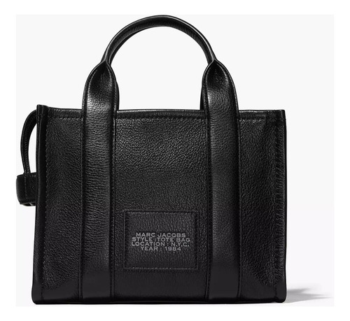 Bolsa Tote Bag De Cuero Negro Para Adultos - Marc Jacobs Negro Níquel Negro