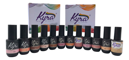 Kit Esmalte Gel 1 Paso Make Up. Para Uñas 12pzs. Kyra Nails 