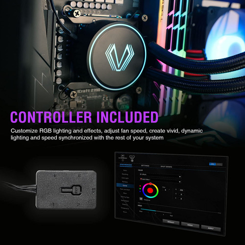 V360 Liquid Cpu Cooler, 3x 120mm Addressable Rgb & Pwm Fans/