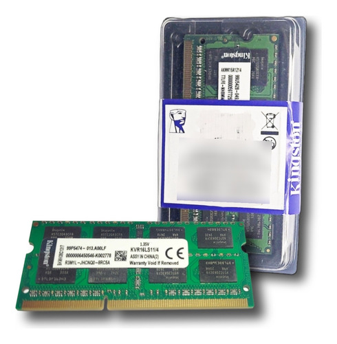 Memoria Laptop 4gb Ddr3l Pc3l-12800 Kingston Bajo Voltaje