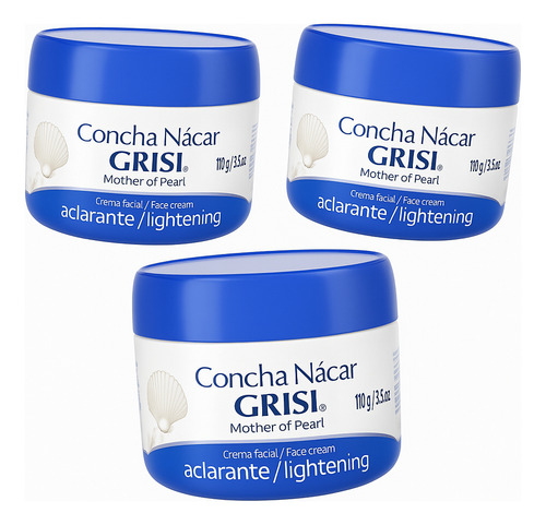 Crema Aclarante E Hidratante Concha Nacar 3 Frascos Con 110g Todo Tipo De Piel Día/noche