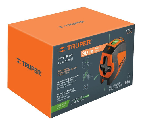 Nivel Láser, Alcance 30m Y 2 Puntos De Plomada Truper 100810