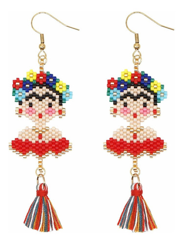 Frida - Aretes Colgantes Hechos A Mano Para Mujer, Joyería.