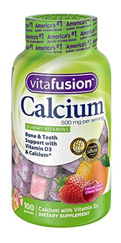 Vitafusion Calcio, Gummy Vitaminas Para Adultos, 500 Mg, 100