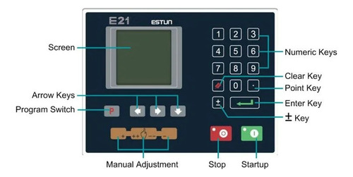 Controlador Cnc Offline Prensa Dobradeira Estun E21 2 Eixos