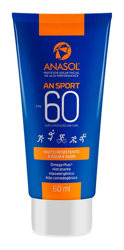 Anasol Protetor Solar Facial  An Sport Toque Seco 60ml
