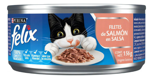 Alimento Felix Paté Para Gato Adulto Pack 24x156g Salmón
