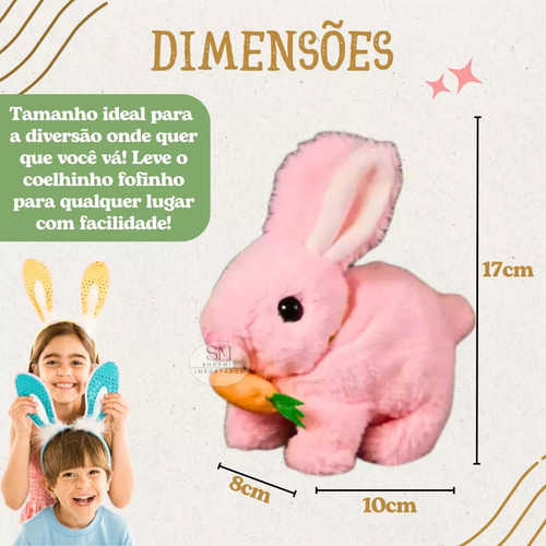 Coelho Plush Easter Bunny Jumps Makes Sound Children's Toy