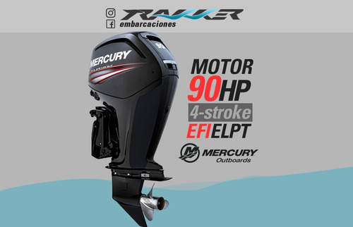 Motor Fuera De Borda Mercury 90 Hp Elpt 4 Tiempos Trakker