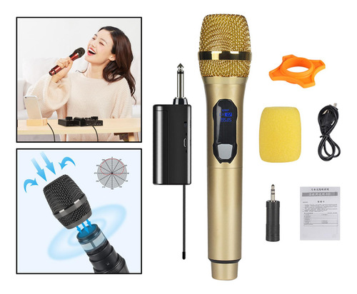 Tela Led Microfone Sem Fio De 2400, Crianças, Adultos, Ouro