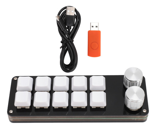 Mini Teclado Microprogramable De 10 Teclas, 2 Botones, Azul,