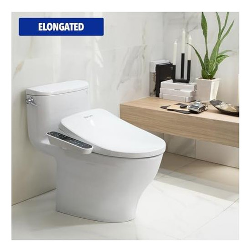 Asiento De Inodoro Barumi Bm-4000 Alargado De Bidet, Asiento