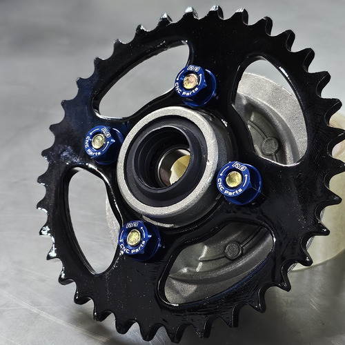 Kit 4 Tuercas Aluminio M8 Corona Motos 110 Wave Blitz Smash Azul