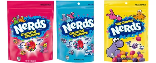 Nerds Gummy Clusters, Big Chewy Dulces Americanos 3 Paquetes