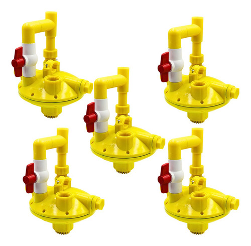 Kit 5 Regulador Controlador Pressão Água Bebedouro Aves Cor Amarelo