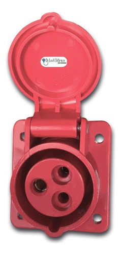 Tomada De Embutir 2p+t 16a 380v Ip44 9h Vermelha Cor Vermelho