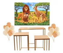 Comprar Fondo De Tela Rey Leon Y Simba Para Decoracion Cumple Candy