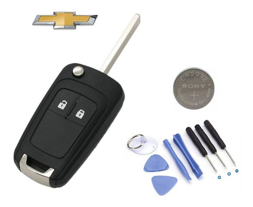 Imagen 1 de 8 de Carcasa Llave Control Auto Chevrolet 2 Botones Trax Sonic
