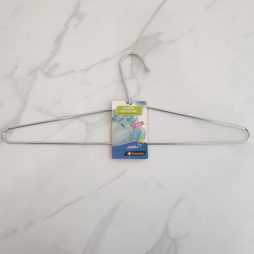 Kit 12 Cabides Simples Aço Cromado Para Guarda Roupas E Clos