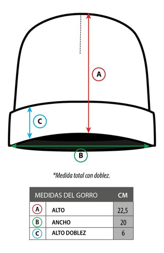 Imagen 3 de 5 de Gorro Beanie De Lana Adulto Con Doblez Pack 10 Unidades
