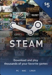 Tarjeta Crédito Steam U$d 5 Dolares Gift Card Wallet