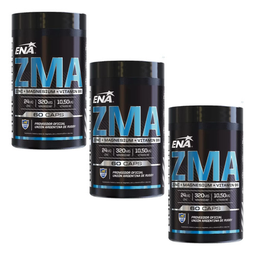 3 Zma X60 Vitamina B6 Magnesio Zinc Ena Sport Masa Muscular